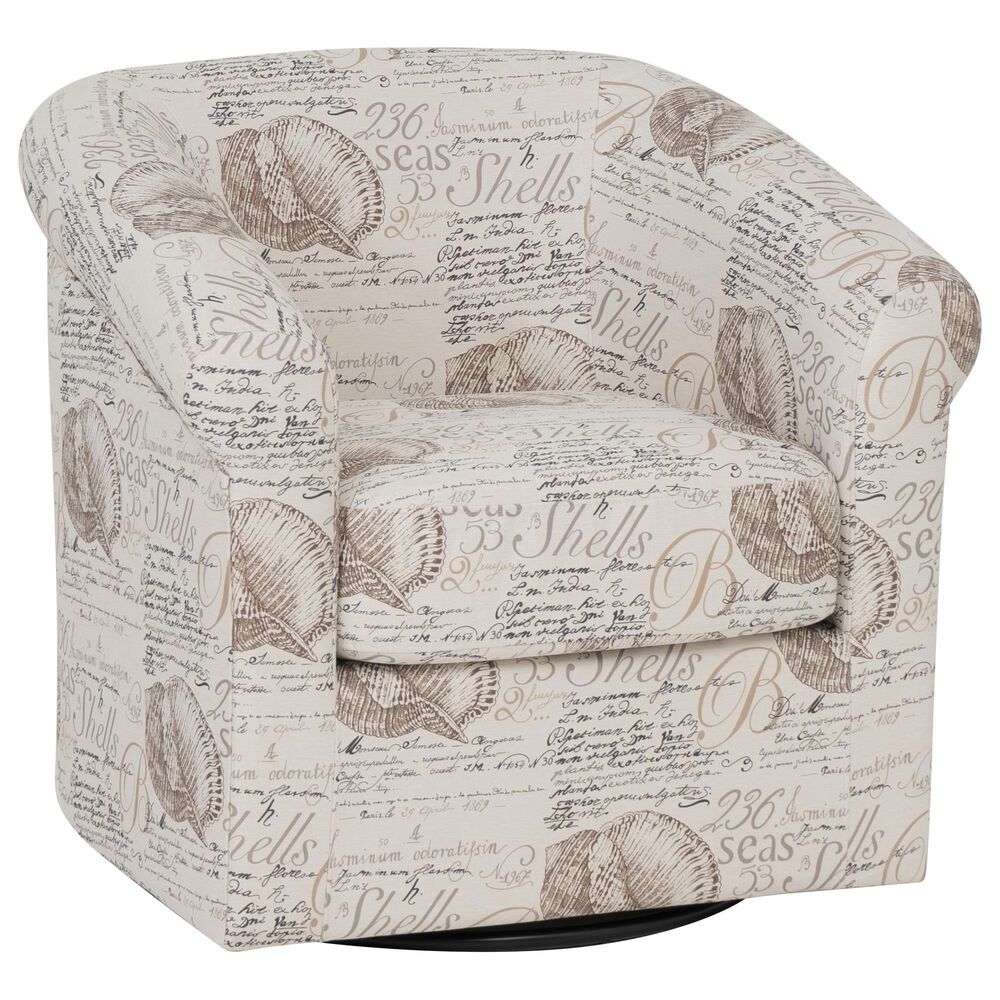 Linon Home Decor Bonnie Swivel Club Chair in Sea Swirl, , large