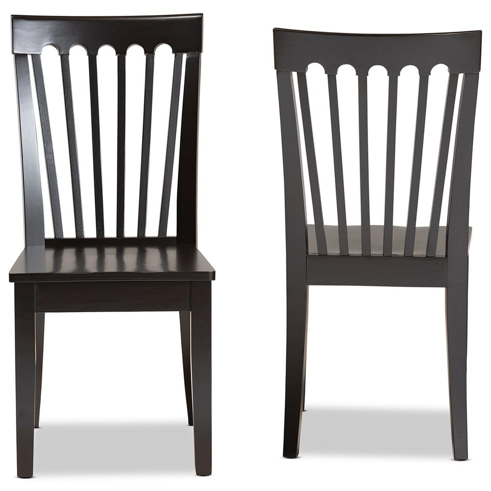 Baxton Studio Minette Side Chair in Dark Brown (Set of 2), , large