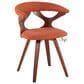 LumiSource Gardenia Swivel Arm Chair with Orange Upholstered in Walnut, , large