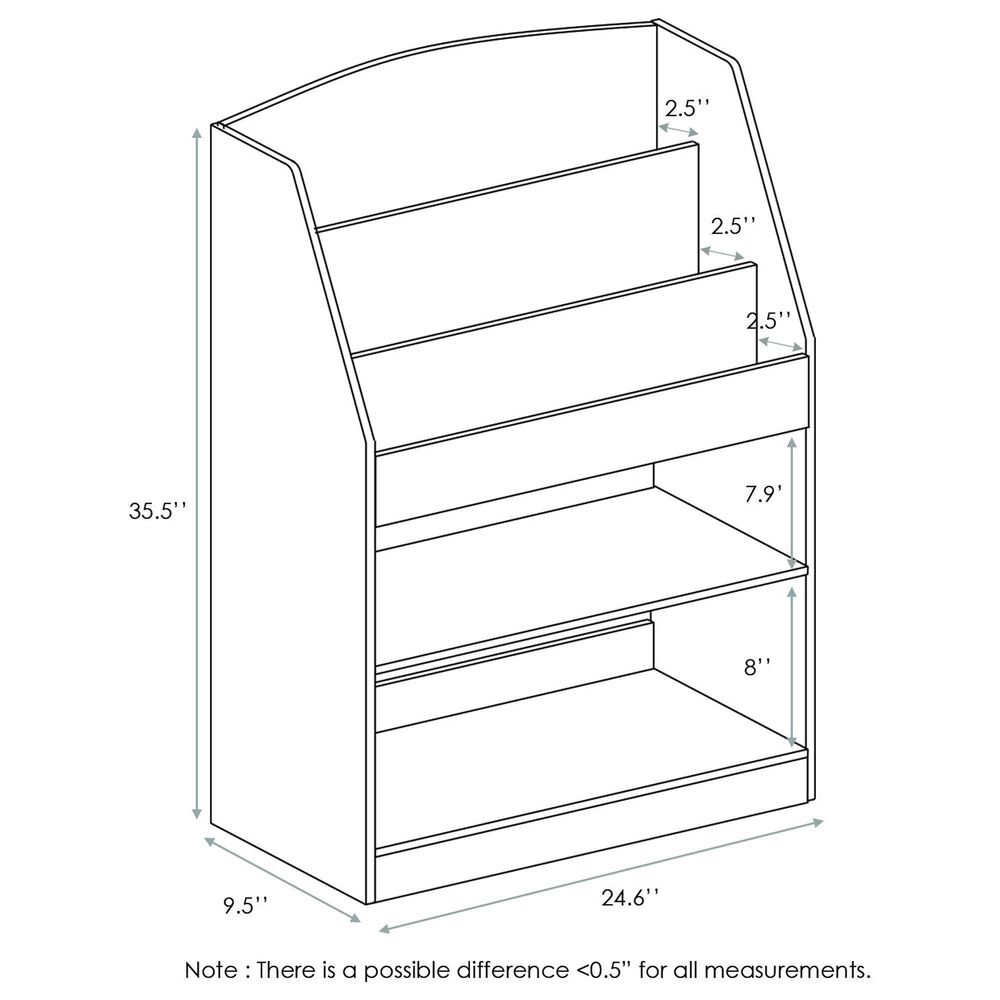 HOMLUX 5-Tier Magazine Bookshelf in Light Blue, , large