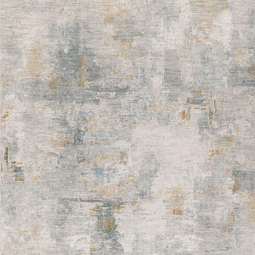 Surya Dresden DRE-2321 Medium Gray, Gray, White, Denim, Mustard and Light Slate 7'10" Round Area Rug, , large