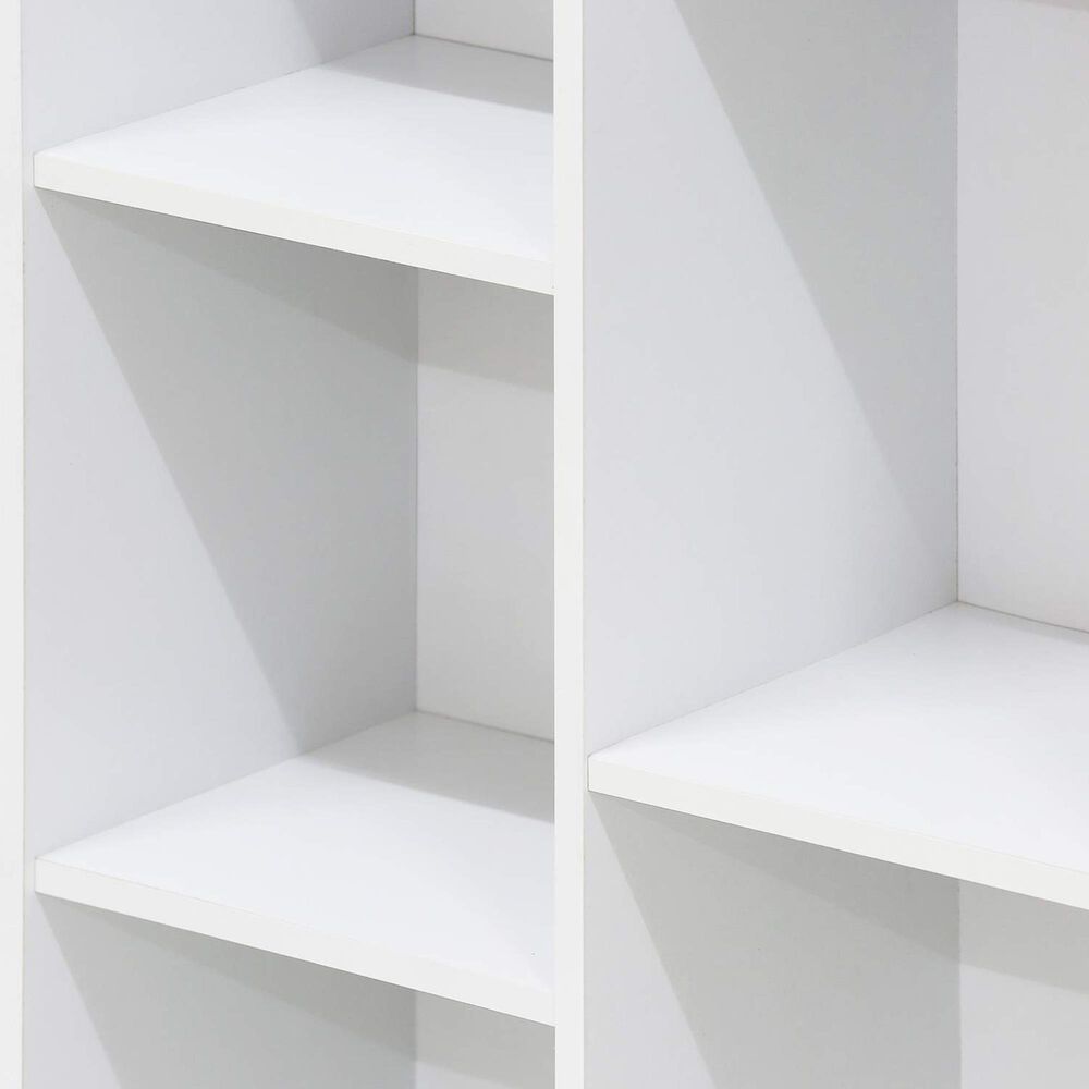 HOMLUX 7-Cube Reversible Open Shelf Storage Bookshelf in White, , large