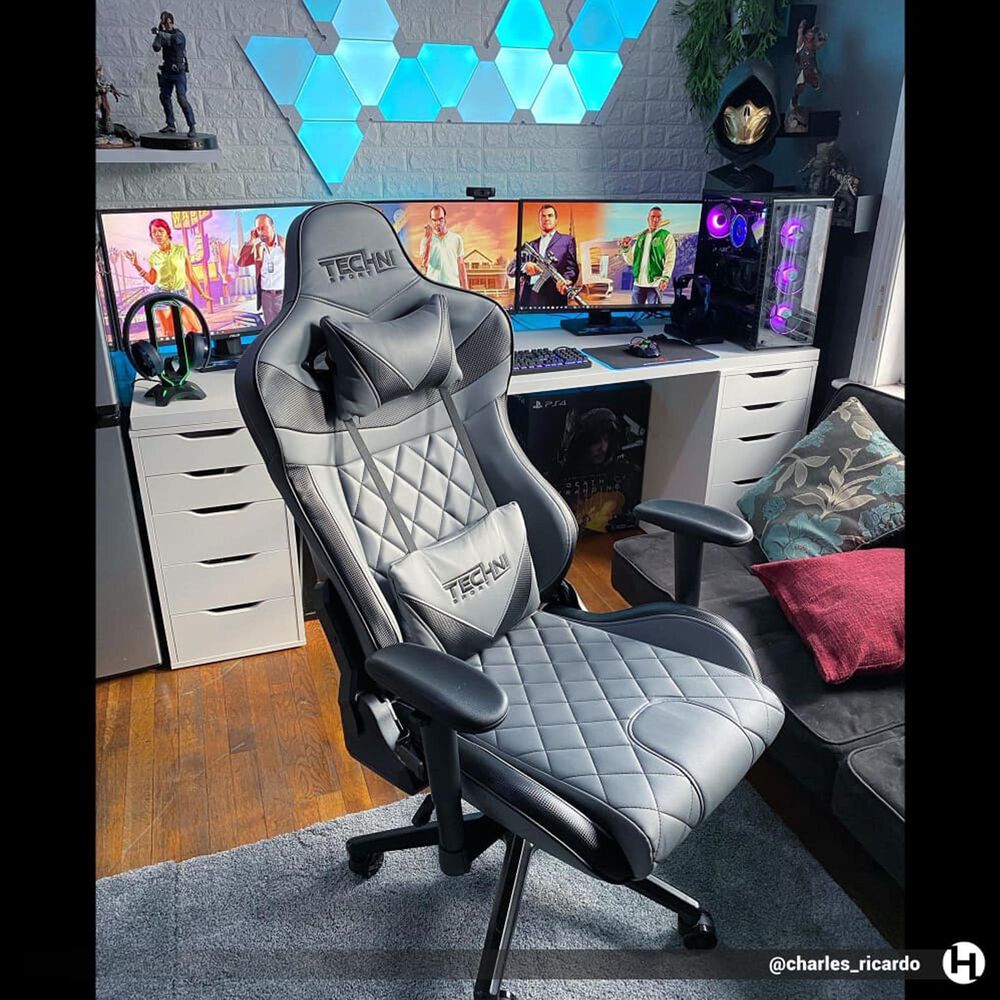 Techni Sport GamerXL Gaming Chair in Grey and Black, , large