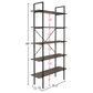 Timberlake Hastings Home Industrial 5-Tier Bookcase in Brown and Black, , large