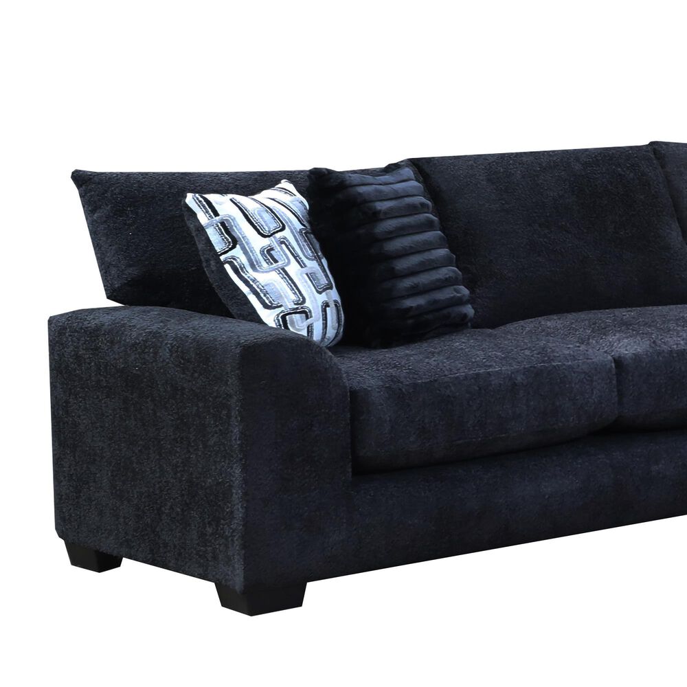 Maple + Main 3-Piece Stationary Right Facing Sectional with Chaise in Derali Black Diamond, , large