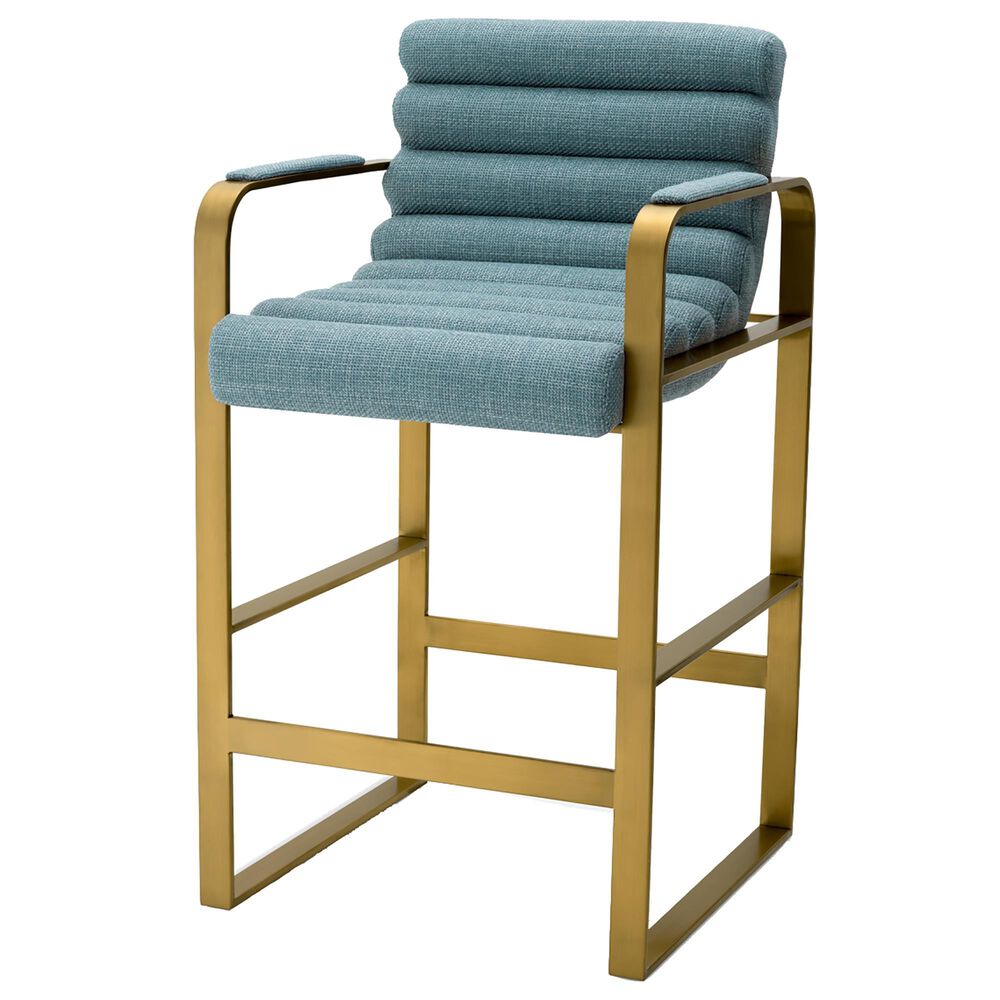 Eichholtz Olsen Counter Stool in Brushed Brass, , large