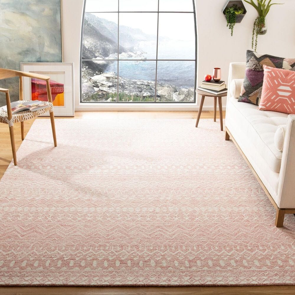 Safavieh Micro-Loop Southwestern 8&#39; x 10&#39; Pink and Ivory Area Rug, , large