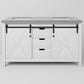 Lexora Home Marsyas 60" Double Bathroom Vanity in White with Grey Quartz Top and Rectangular Sinks, , large