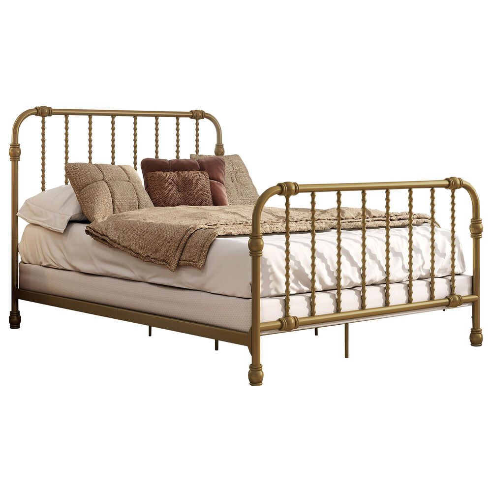 Furniture of America Wren Full Spindle Kids Bed in Gold, , large