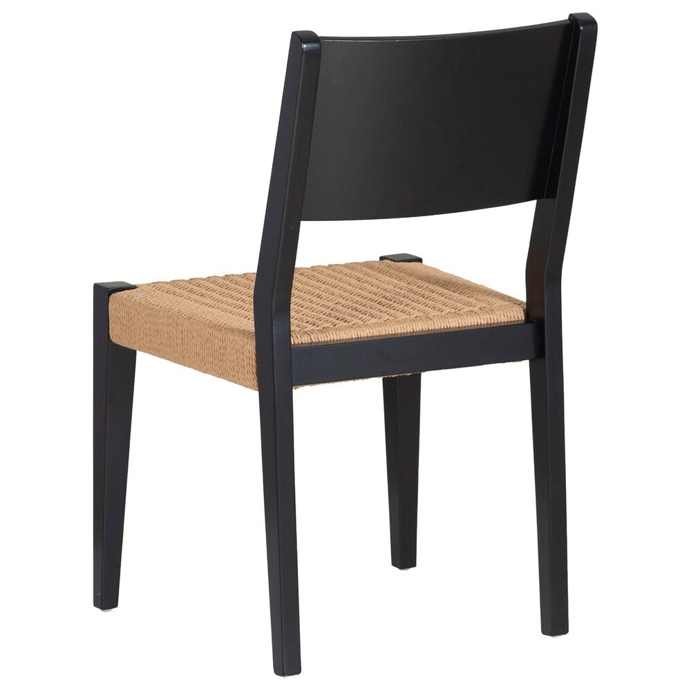 Linon Home Decor Cadence Side Chair with Woven Rope Seat in Black, , large