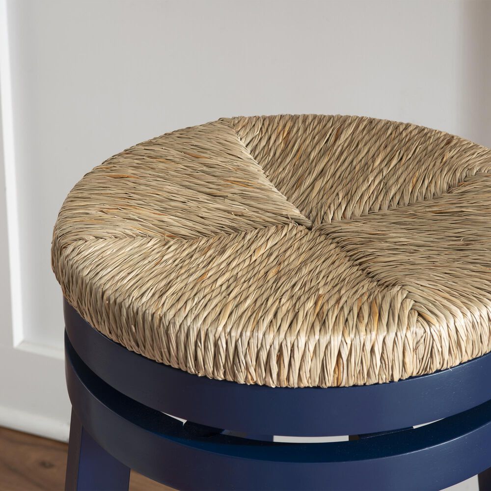 Linon Home Decor Morgan Swivel Bar Stool in Navy Blue, , large