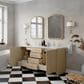 James Martin Vanities Gracyn 72" Double Bathroom Vanity in Coastal Driftwood with 3 cm White Zeus Quartz Top and Rectangular Sinks, , large
