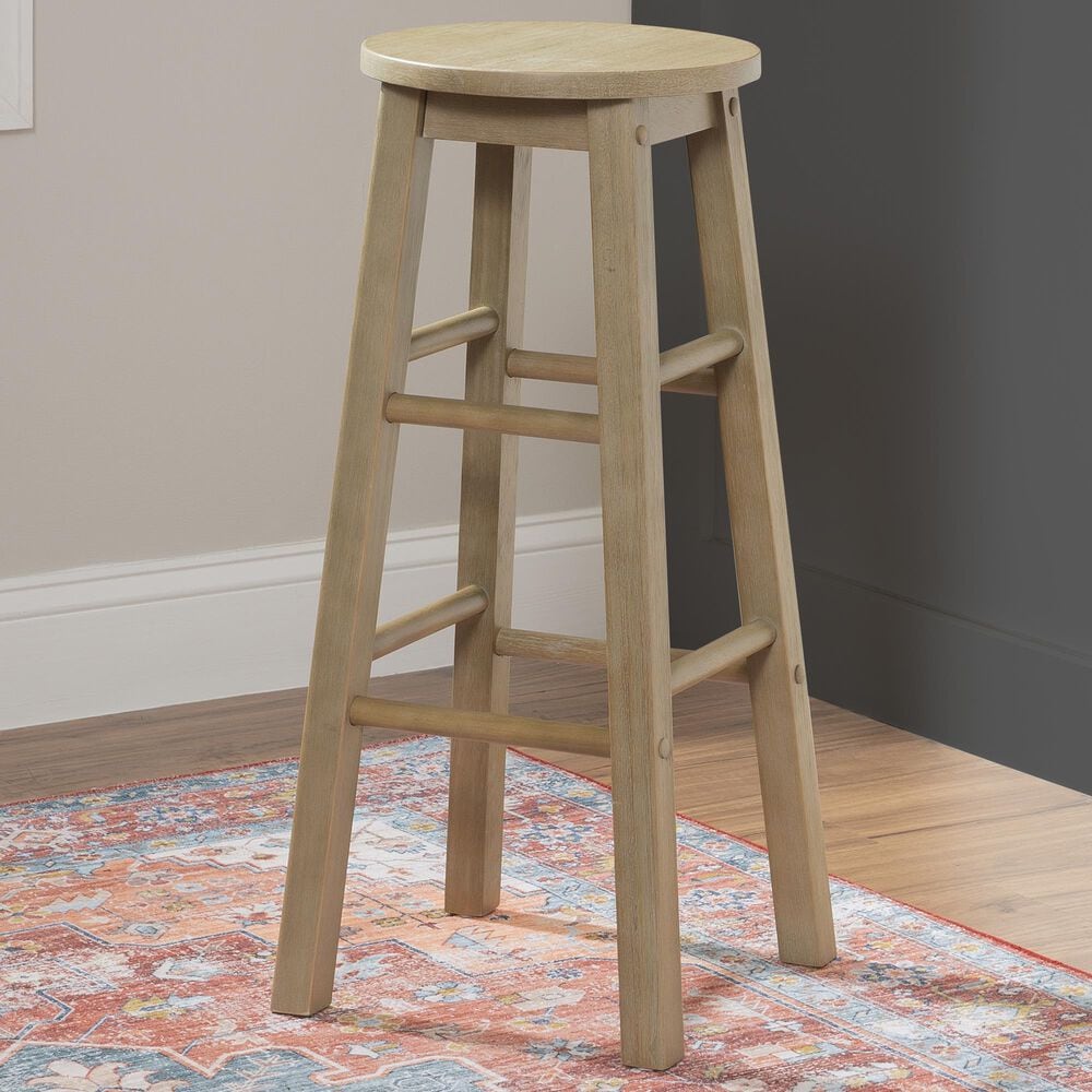 Linon Home Decor Abby 29" Bar Stool in Grey Wash, , large