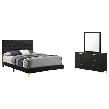 Pacific Landing Kendall 3-Piece King Upholstered Bedroom Set in Black and Gold, , large