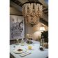 Creative Coop Laurel 2-Tier Draped Wood Bead Chandelier with Black and Natural Shade, , large