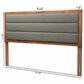Baxton Studio Dexter Full Panel Headboard with Dark Grey Fabric in Walnut Brown, , large