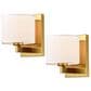 Claxy 1-Light Fabric Shade Wall Sconce in Gold (Set of 2), , large