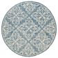 Safavieh Micro-Loop MLP515M 5" Round Blue and Ivory Area Rug, , large