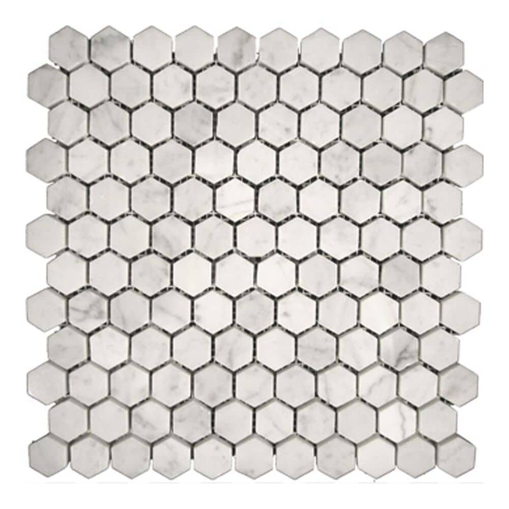 Emser Bianco Gioia Nantes 12" x 12" Hexagon Natural Stone Mosaic Sheet, , large