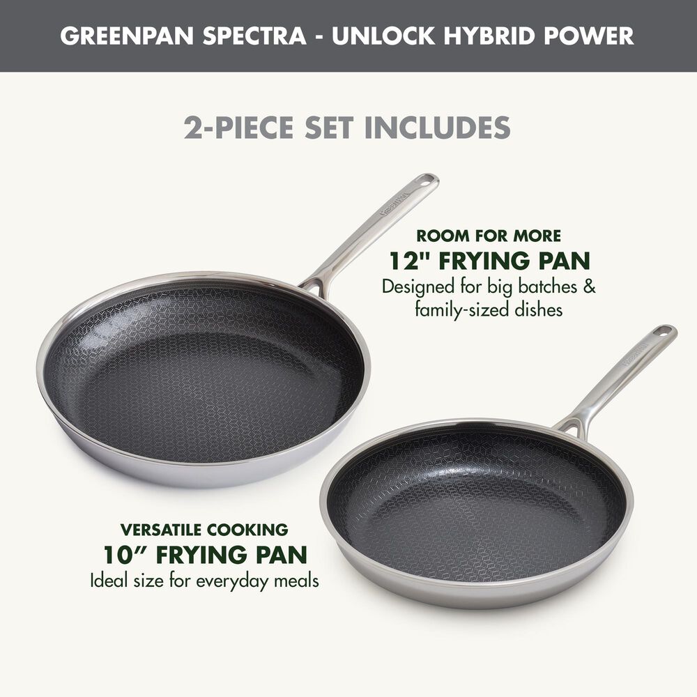 Green Pan Spectra 2-Piece Open Frypan Set in Stainless Steel, , large
