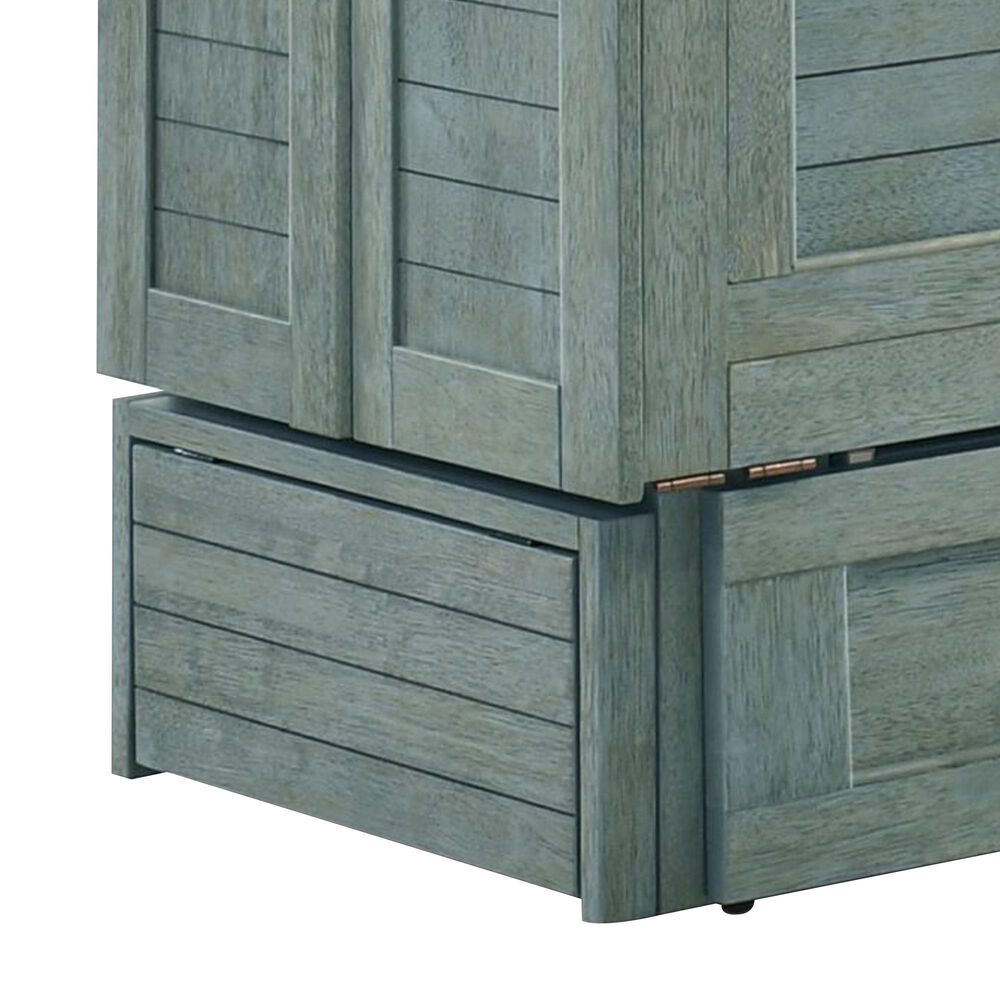 New Day Furniture Poppy Queen Murphy Cabinet Bed with Mattress in Antique Blue, , large