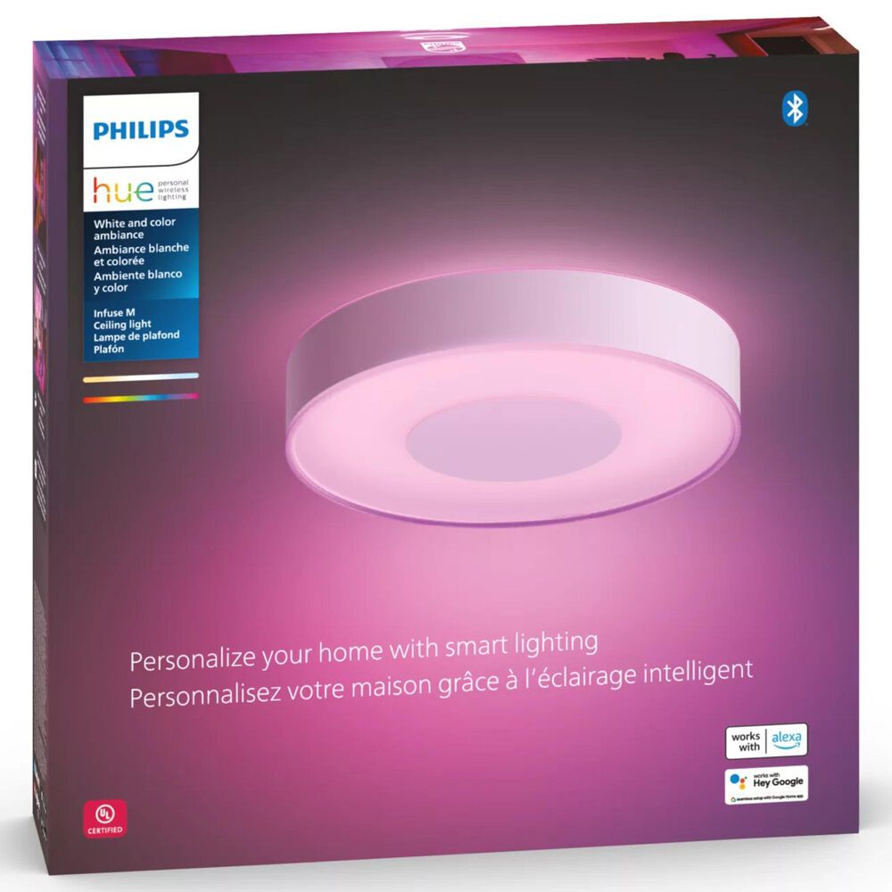 Philips Infuse Hue Medium Ceiling Lamp in White, , large
