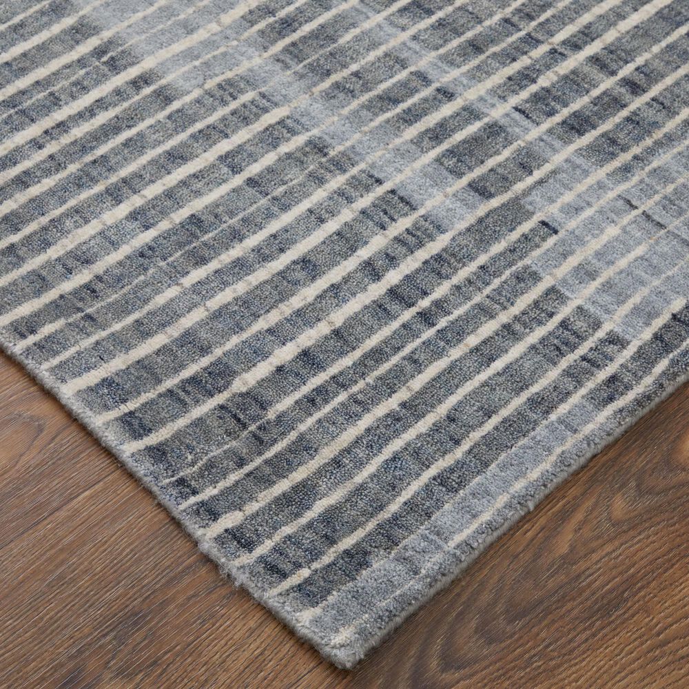 Feizy Eastfield Striped 3&#39; x 5&#39; Blue and Beige Area Rug, , large