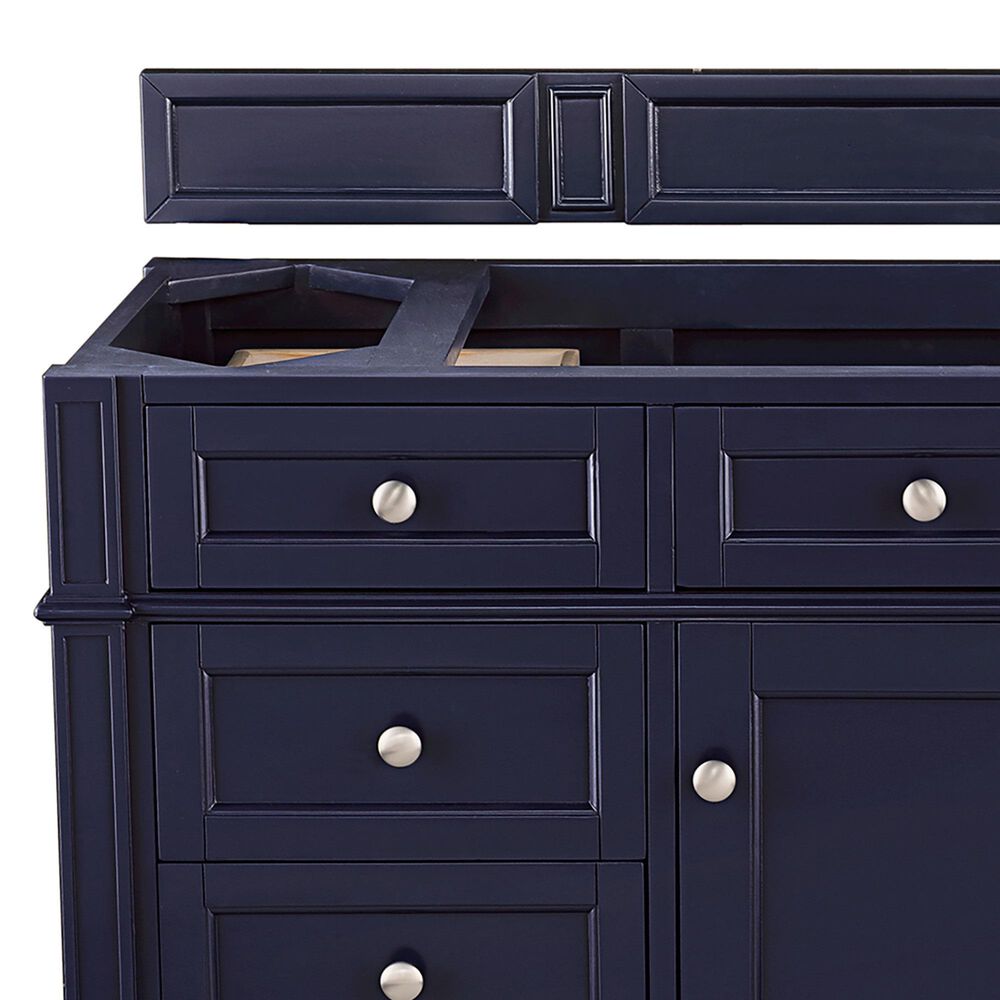James Martin Vanities Brittany 48" Single Bathroom Vanity in Victory Blue with 3 cm Eternal Jasmine Pearl Quartz Top and Rectangle Sink, , large