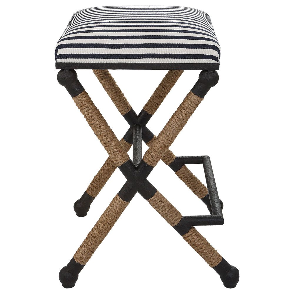 Uttermost Braddock Counter Stool in Navy and Cream, , large