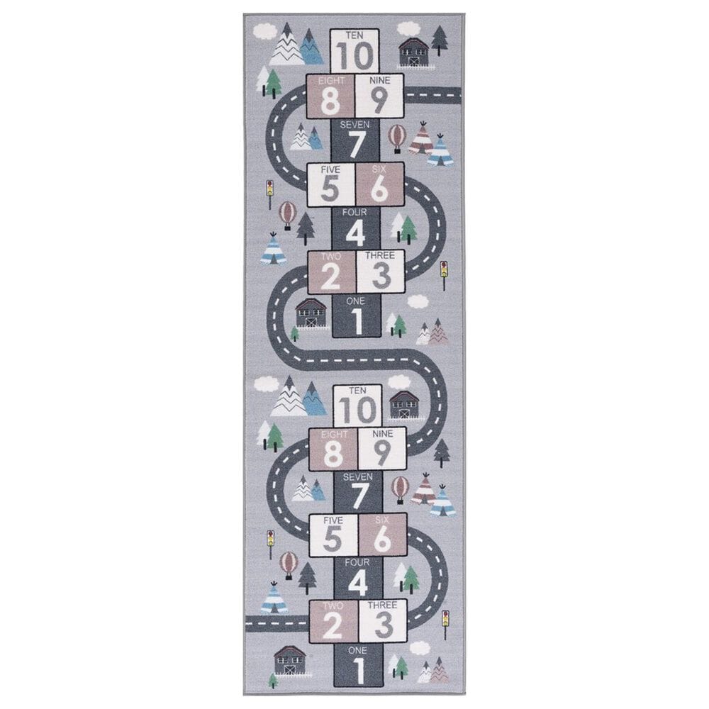 Safavieh Kids Playhouse 2"2" x 12" Grey and Pink Runner, , large