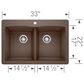 Blanco Diamond 33" Equal Double Dual Mount Kitchen Sink in Cafe, , large