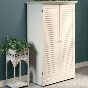 Sauder Harbor View Craft Armoire in Antique White, , large