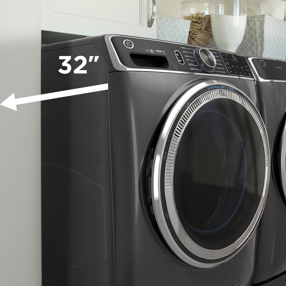 GE Appliances 4.8 Cu. Ft. Front Load Washer and 7.8 Cu. Ft. Electric Dryer Laundry Pair in White, , large