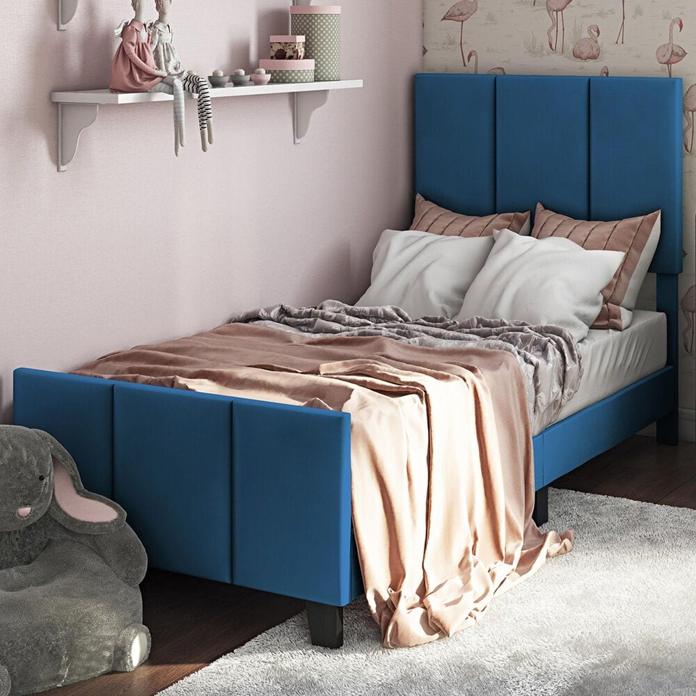 Accentric Approach Twin Panel Bed in Blue, , large