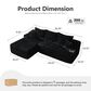 HOMLUX 2-Piece L-Shaped Sectional with Left Facing Chaise in Black, , large