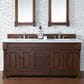 James Martin Vanities Brookfield 72" Double Bathroom Vanity in Warm Cherry with 3 cm White Zeus Quartz Top and Rectangular Sinks, , large