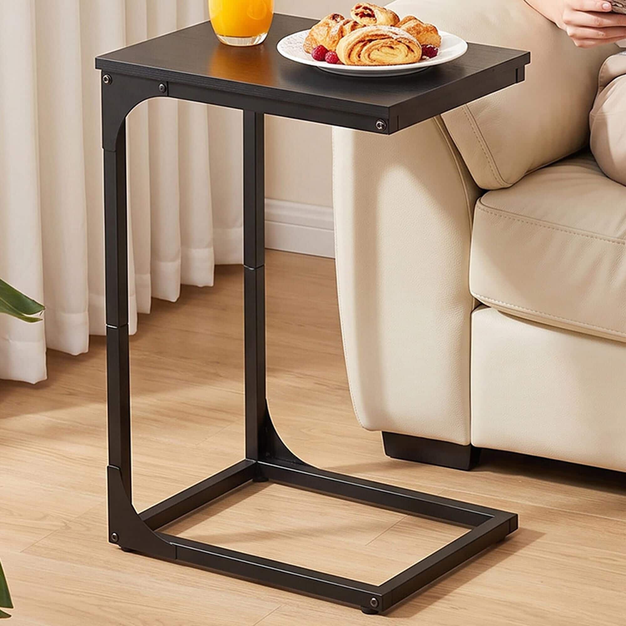 FDW C-Shape Side Table in Black