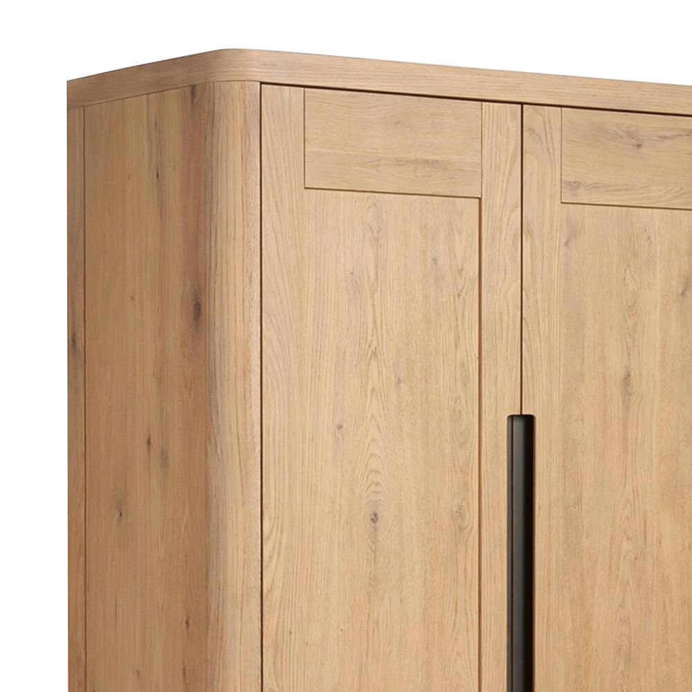 Universal Furniture Modern Wardrobe in Organic Natural Oak with Lighting, , large