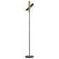 Adesso Vega LED Torchiere in Black and Antique Brass, , large