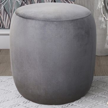 Tov Furniture Willow Velvet Ottoman in Grey, , large