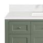 James Martin Vanities Breckenridge 48" Single Bathroom Vanity in Smokey Celadon with Single Hole 3 cm White Zeus Quartz Top and Rectangular Sink, , large