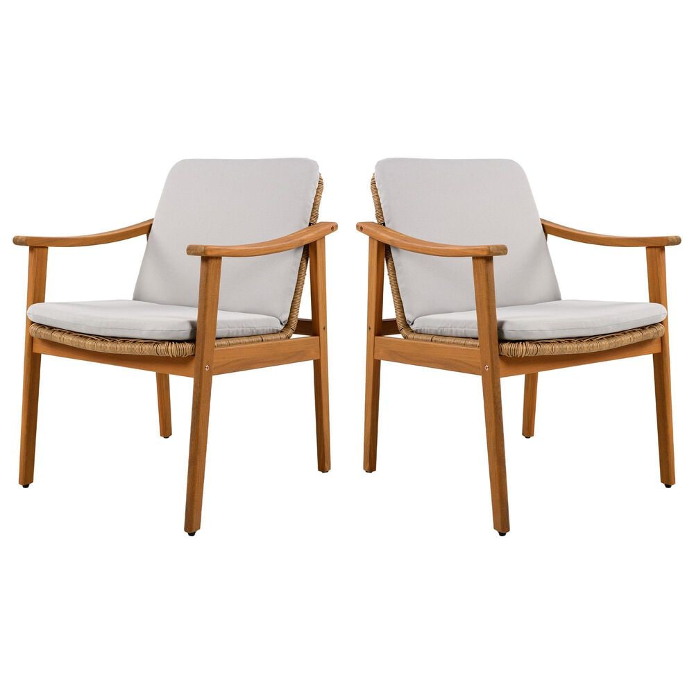 Hearth and Haven Outdoor Dining Chair in Grey (Set of 2), , large