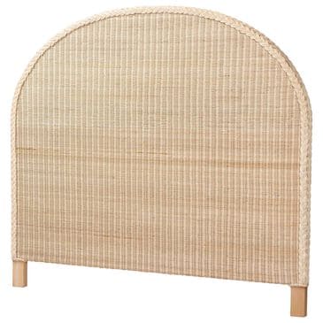 Baxton Studio Lanica Japandi Queen Standalone Headboard in Pale Brown, , large
