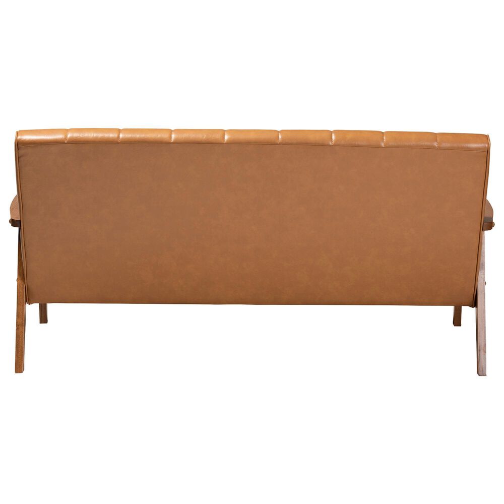 Baxton Studio Nikko Stationary Sofa in Tan, , large