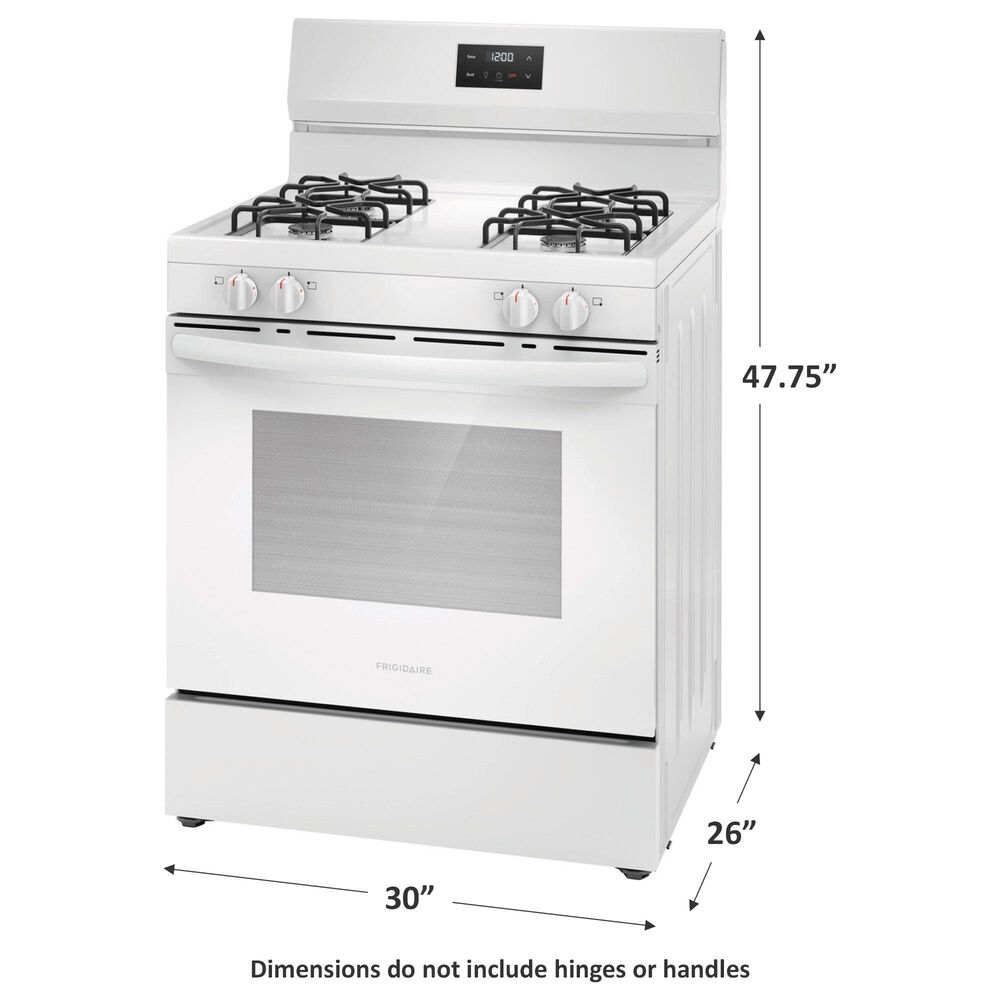 Frigidaire 30&quot; Freestanding Gas Range with 4 Burners in White, , large