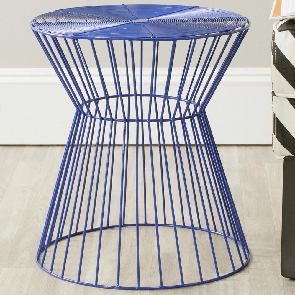 Safavieh Adele Wire Stool in Dark Blue, , large