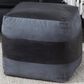 Lumisource Cobber Canvas Pouf in Black and Grey, , large