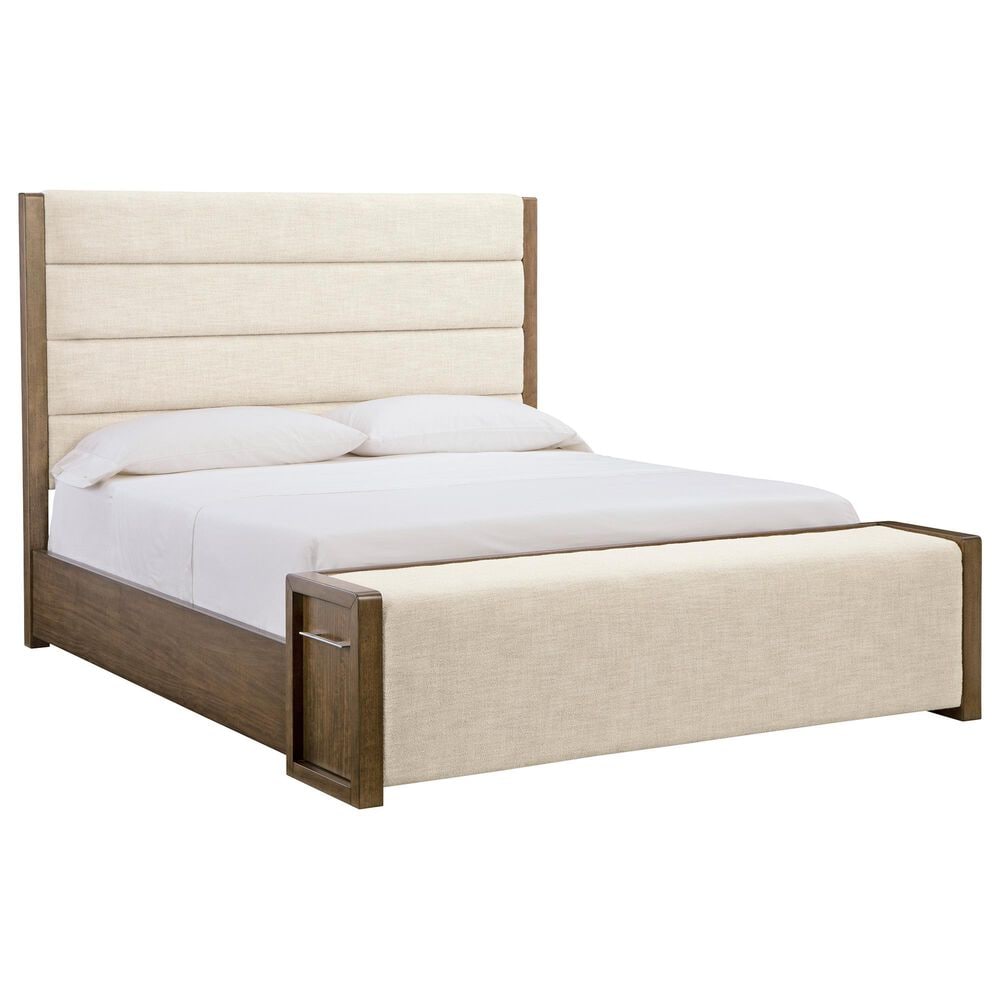 Ashley Marxmore King Upholstered Storage Bed with Two Nightstands in Brown, , large