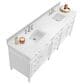 James Martin Brittany 84" Double Bathroom Vanity in Bright White with 3 cm White Zeus Top and Rectangular Sinks, , large
