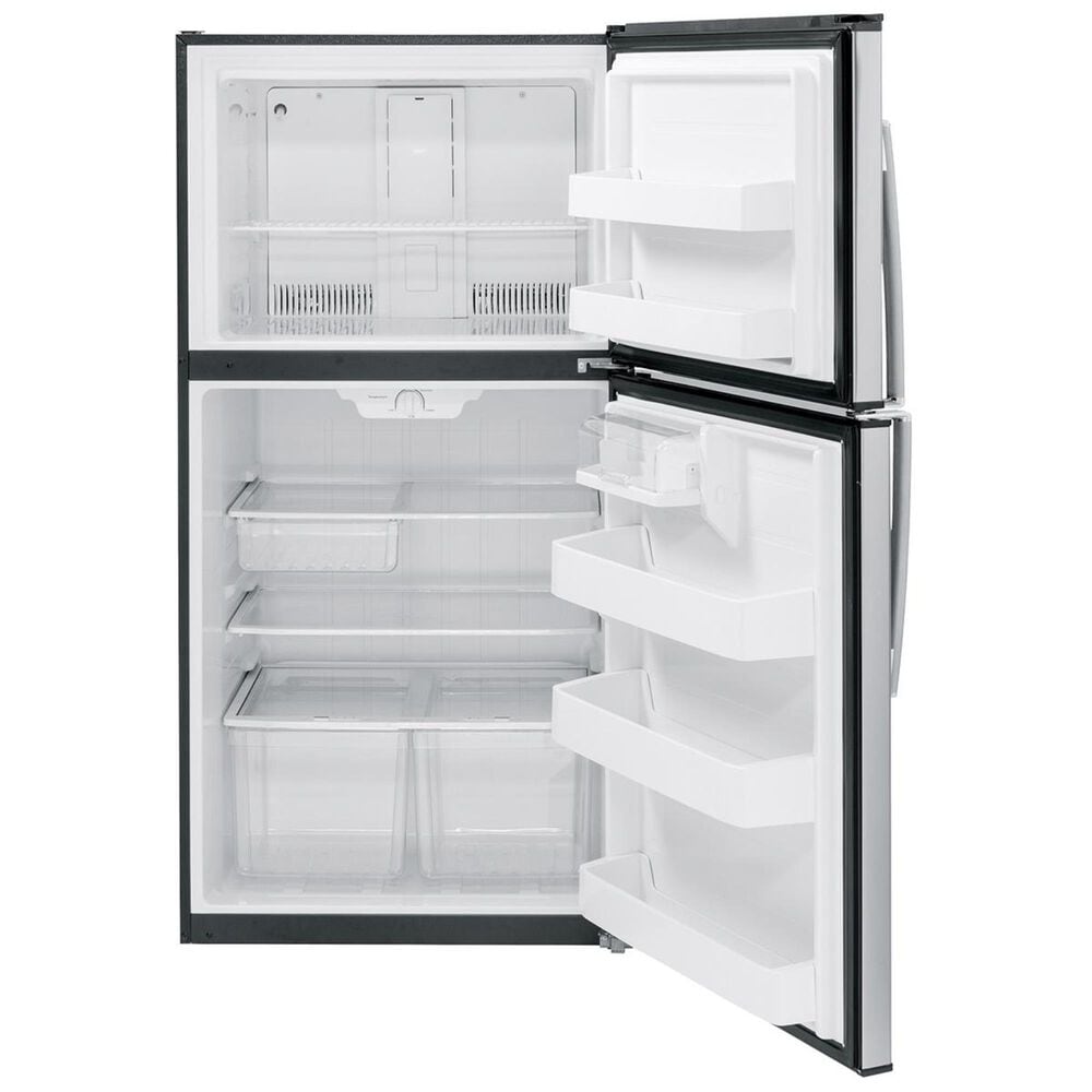 GE Appliances 21.1 Cu. Ft. Energy Star Top-Freezer Refrigerator in Stainless Steel, , large